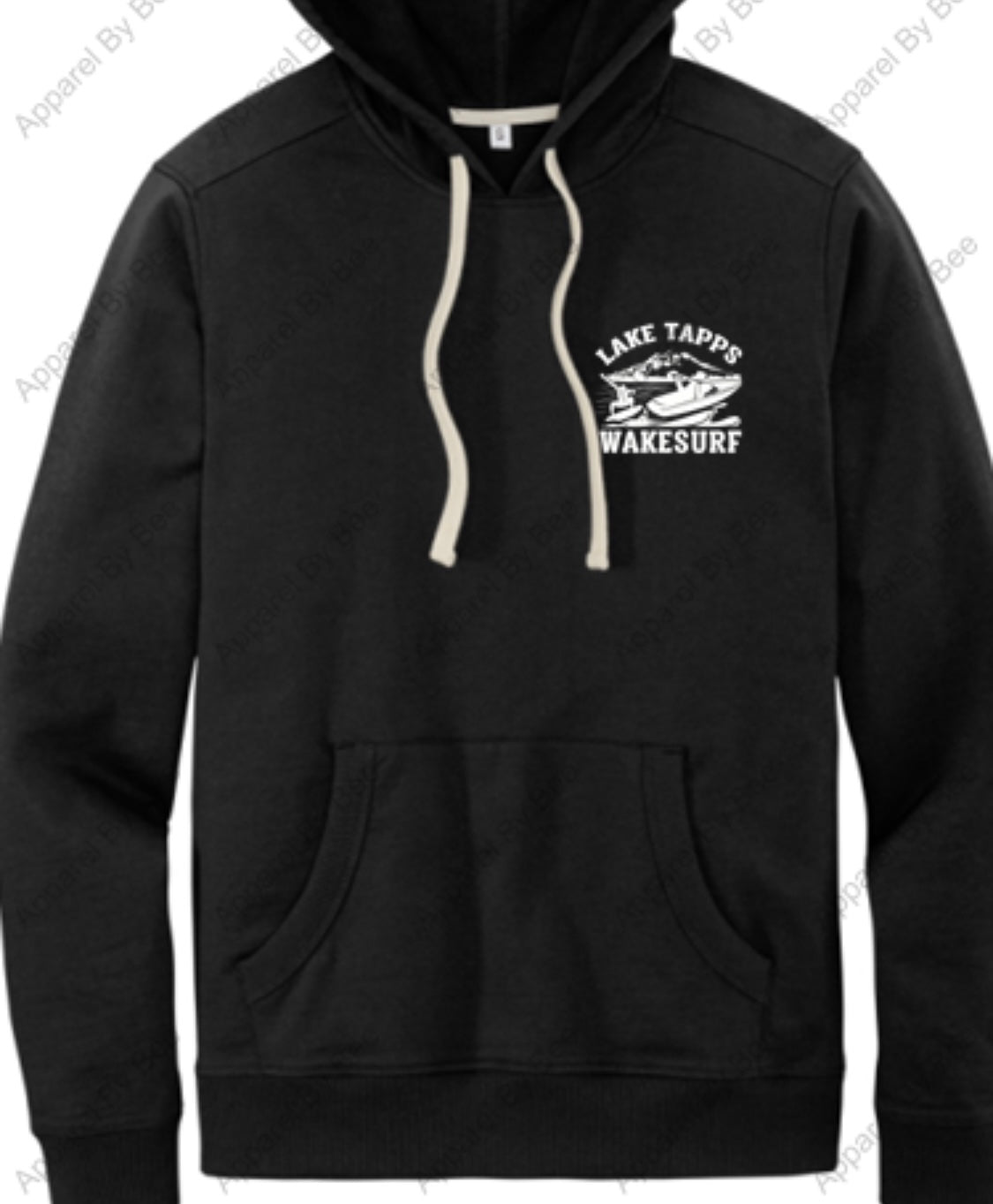 Lake Tapps Wake Surf Hooded Sweatshirt Large BACK LOGO Small Chest logo