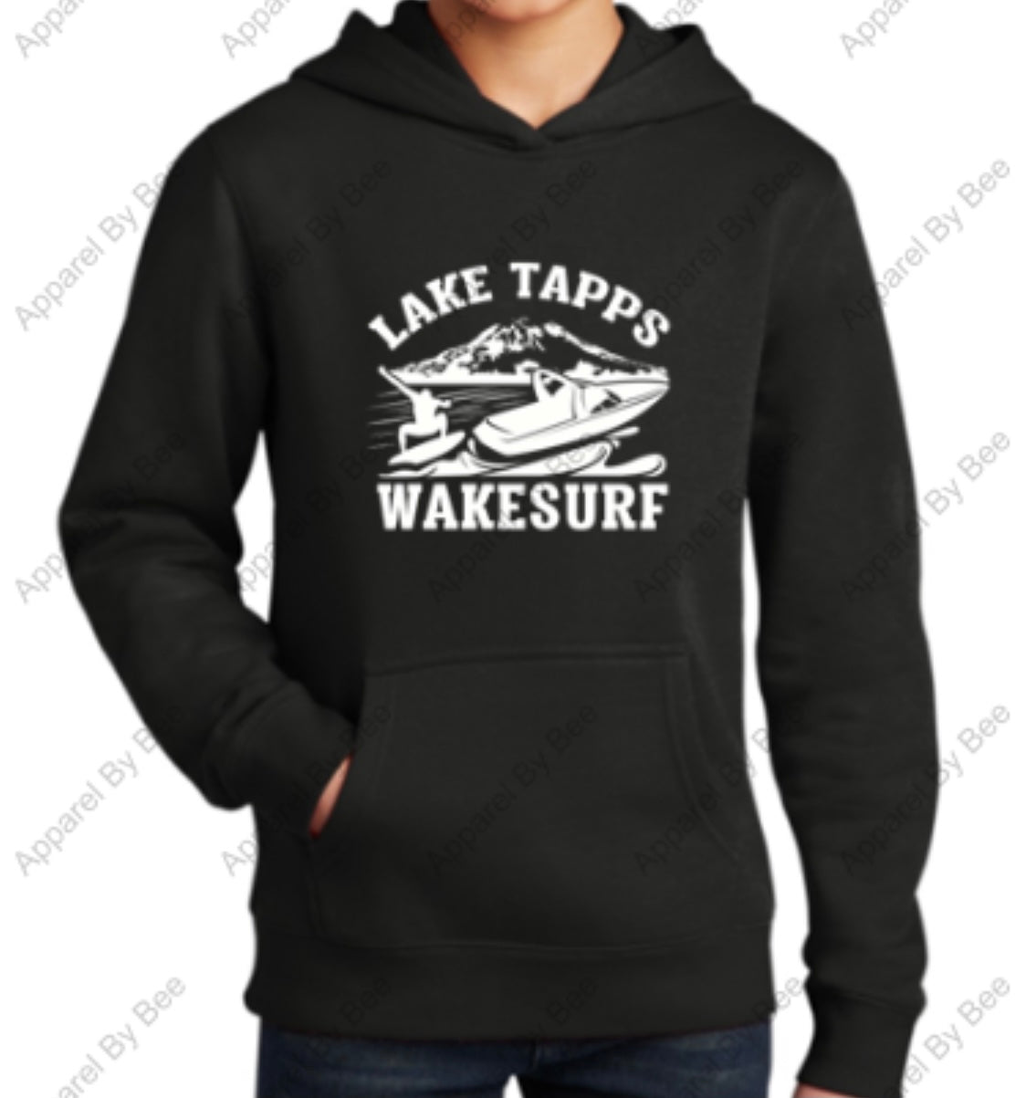 Lake Tapps Wake Surf Youth Hoodie FRONT Logo