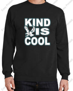 Evergreen Primary "Kind Is Cool" Black Youth and Adult Crewneck Sweatshirt