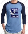 Evergreen Primary Big "E" 3/4 Sleeve Sport-Tek Tee