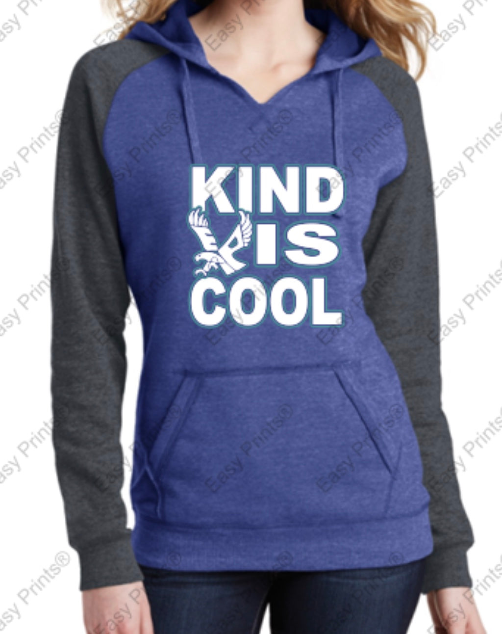 Womens Lightweight Fleece Raglan Hoodie