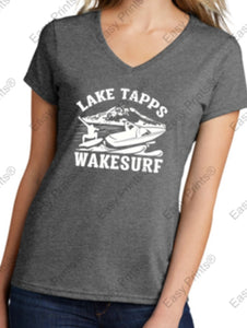 Lake Tapps Wake Surf Ladies V-Neck Tee