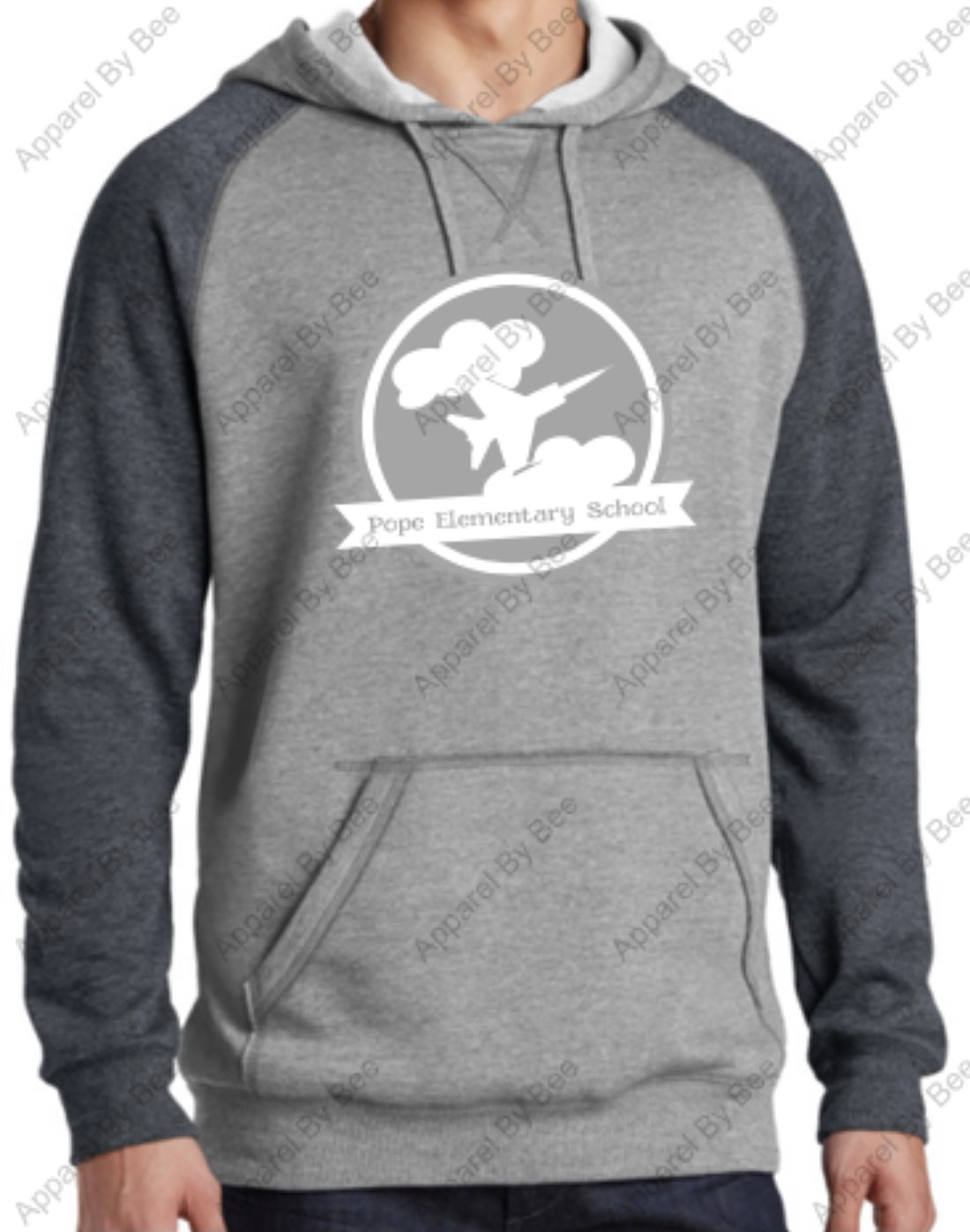 Adult Unisex Pope Elementary District Lightweight Fleece Raglan Hoodie