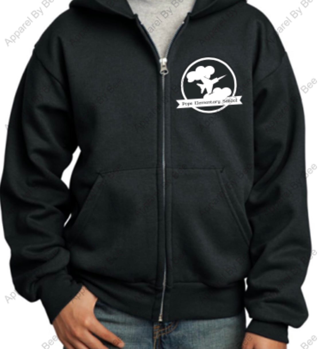 Pope Elementary Port & Company® - Core Fleece Full-Zip Adult and Youth Hooded Sweatshirt