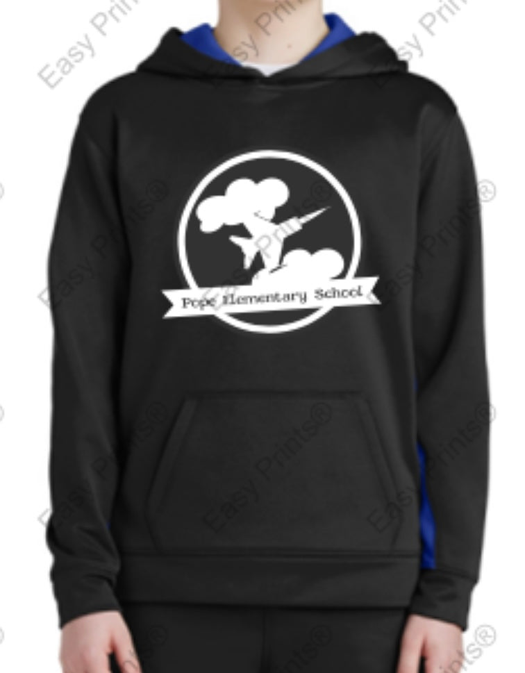 Sport-Tek® Youth Sport-Wick® Fleece Colorblock Hooded Pullover