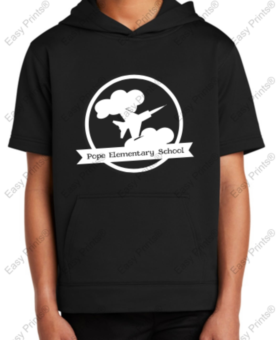 Sport Tek Youth Fleece Short Sleeve Hooded Sweatshirt