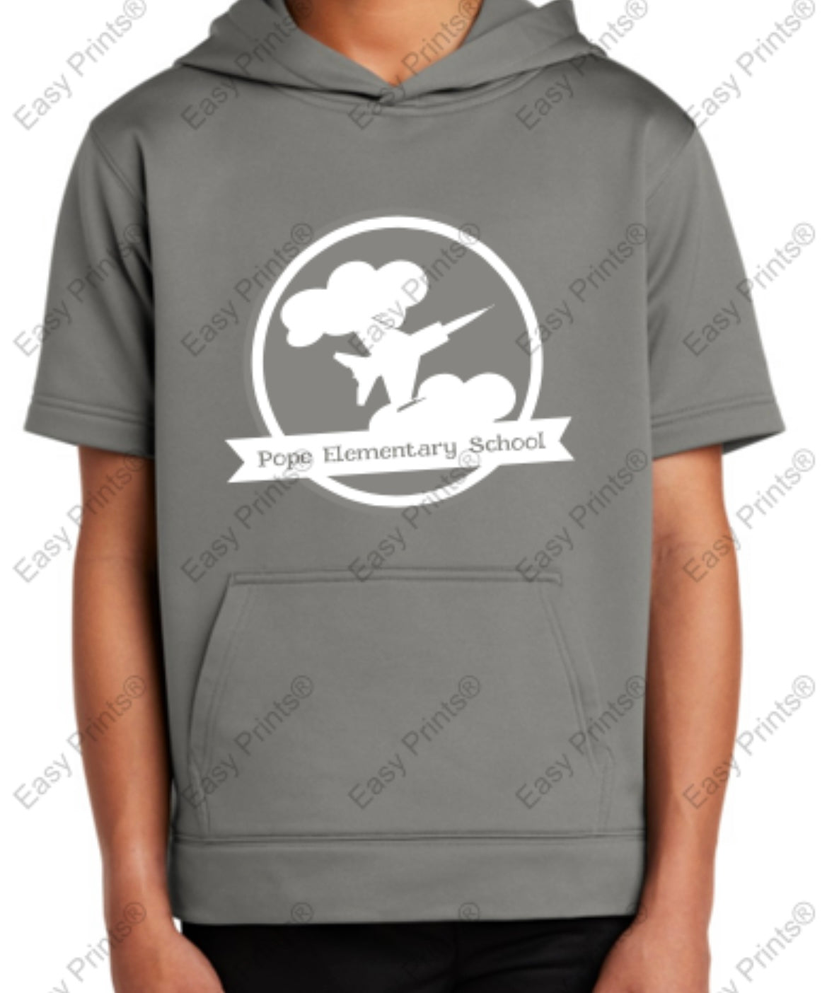 Sport Tek Youth Fleece Short Sleeve Hooded Sweatshirt