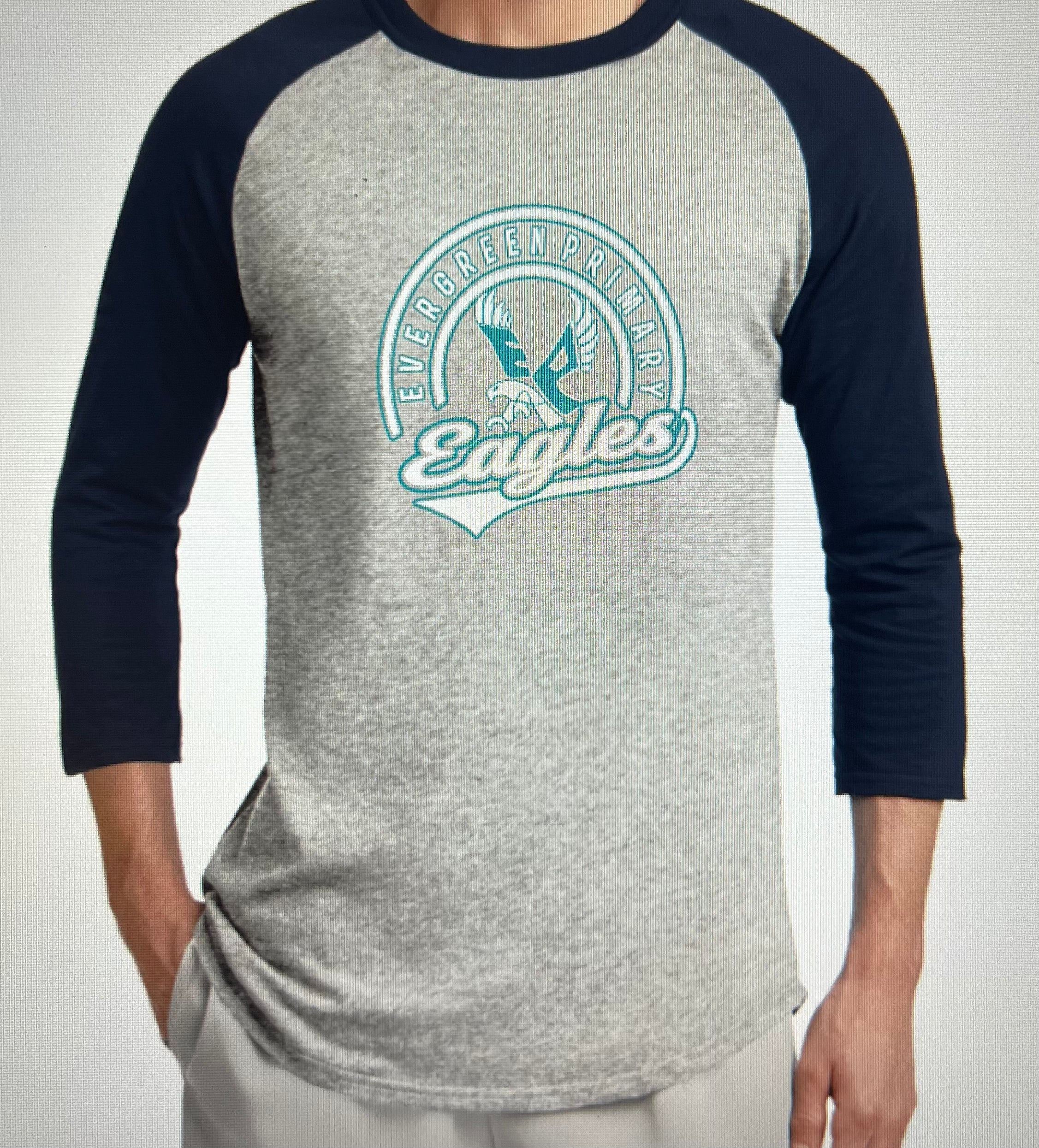 NEW Logo Adult Evergreen Primary 3/4 Sleeve Sport-Tek Tee