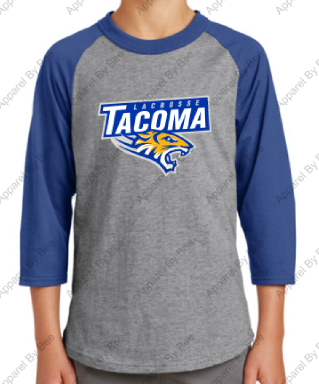 Tacoma Tigers Lacrosse Adult and Youth 3/4 Sleeve Sport-Tek Tee
