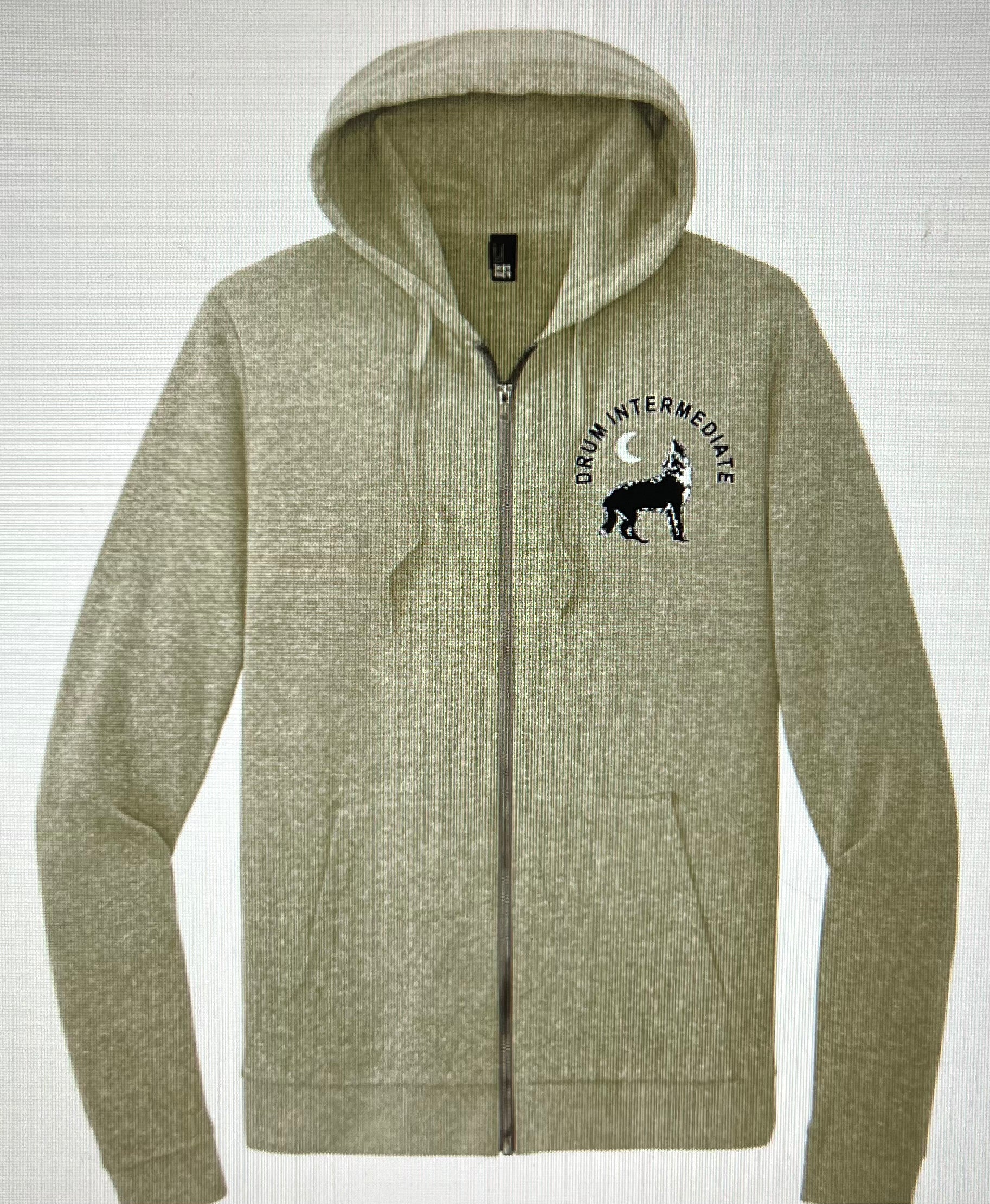 Drum Howling Wolf Fleece Hoody
