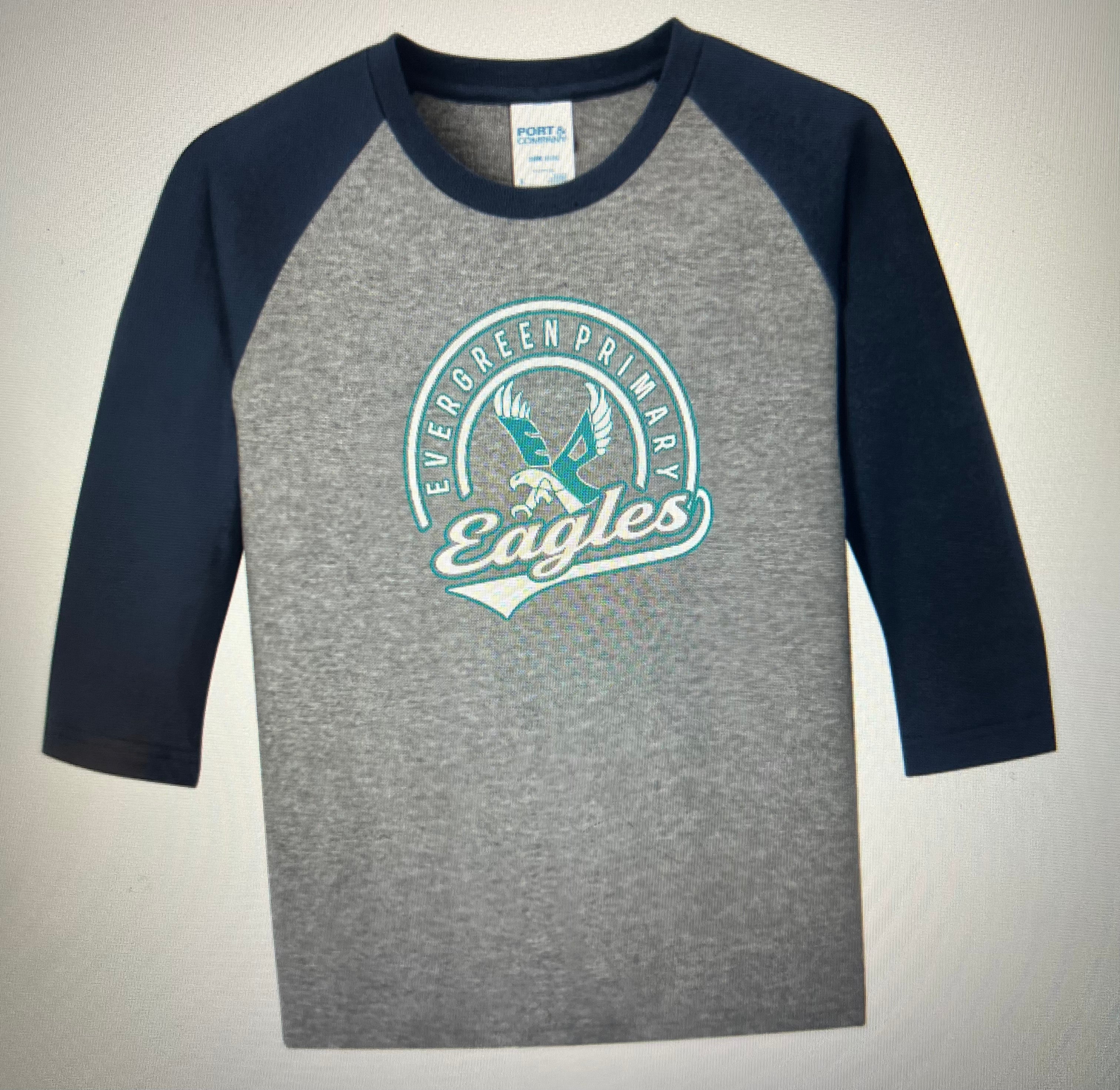 NEW Evergreen logo 3/4 Sleeve Youth Tee