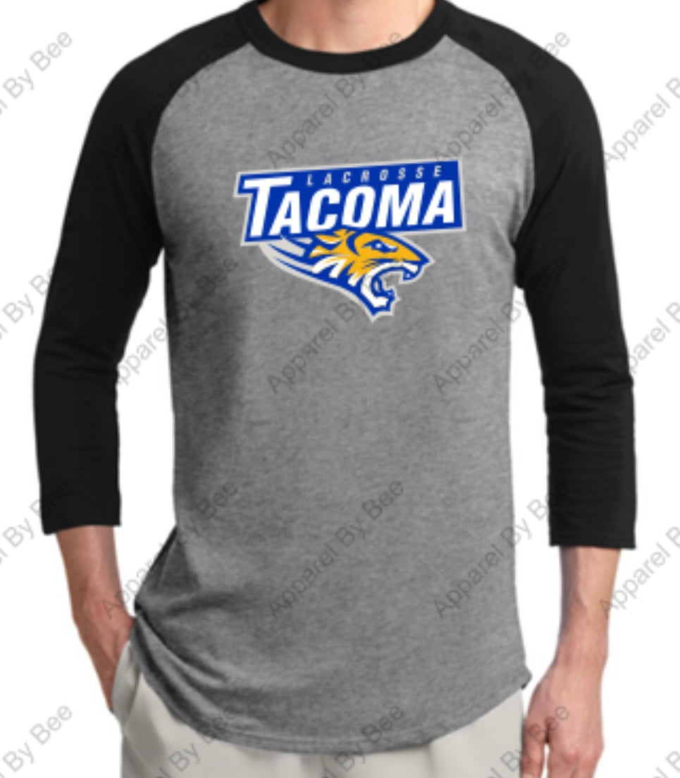 Tacoma Tigers Lacrosse Adult and Youth 3/4 Sleeve Sport-Tek Tee