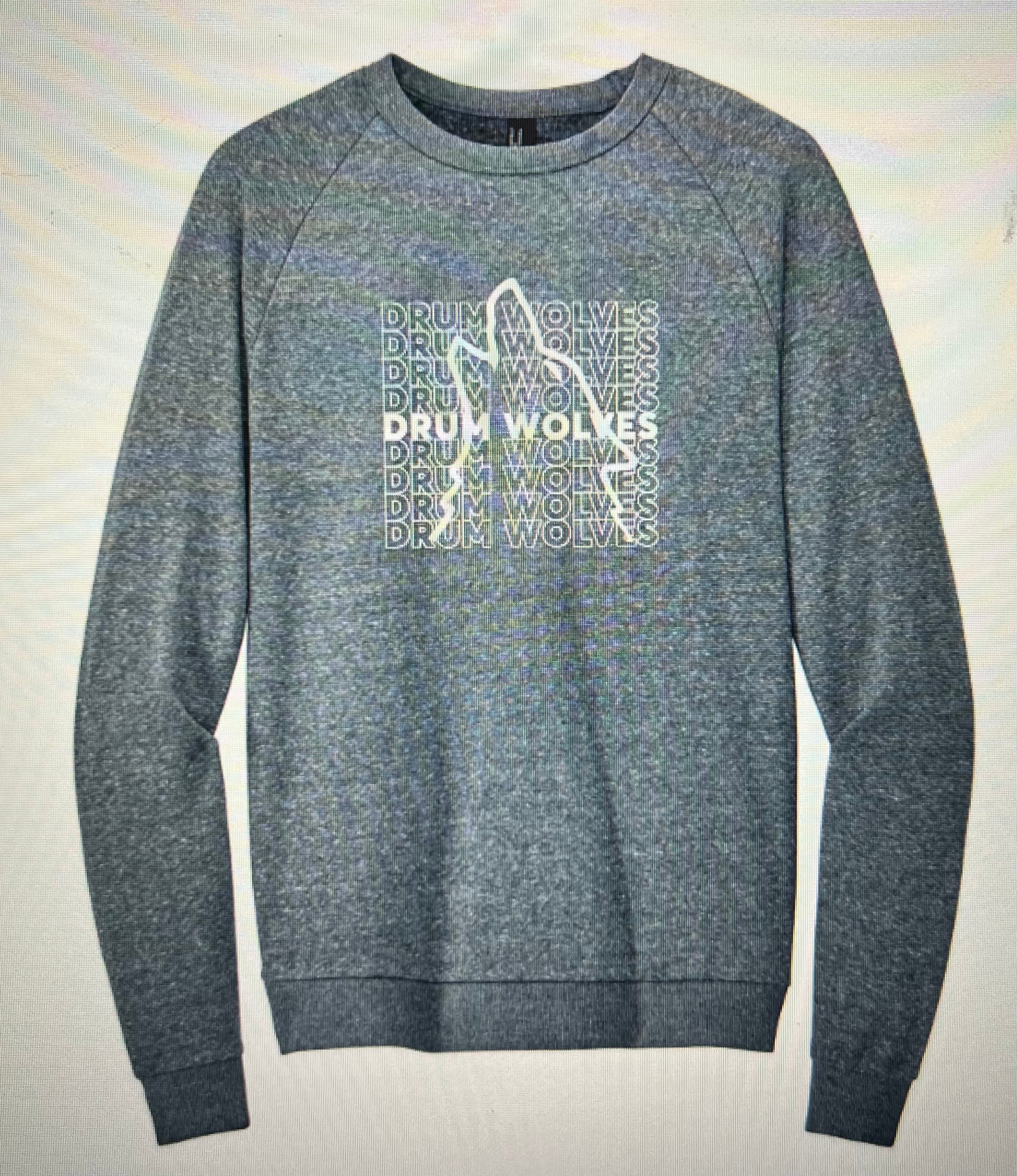 NEW Drum Wolves Logo Perfect Crewneck