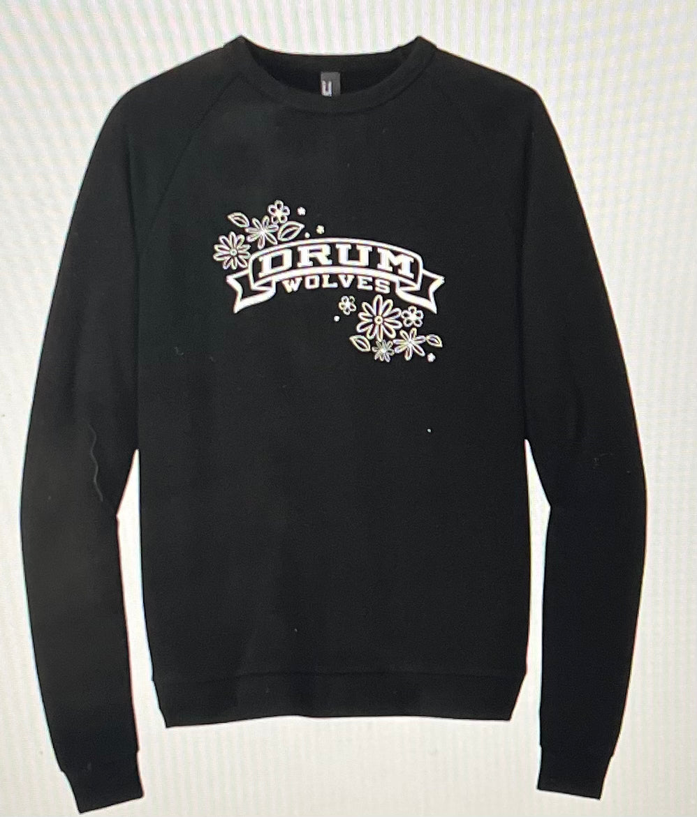 NEW Drum Flowers Logo Perfect Crewneck