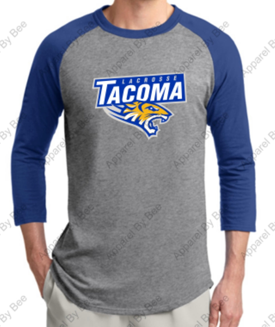 Tacoma Tigers Lacrosse Adult and Youth 3/4 Sleeve Sport-Tek Tee