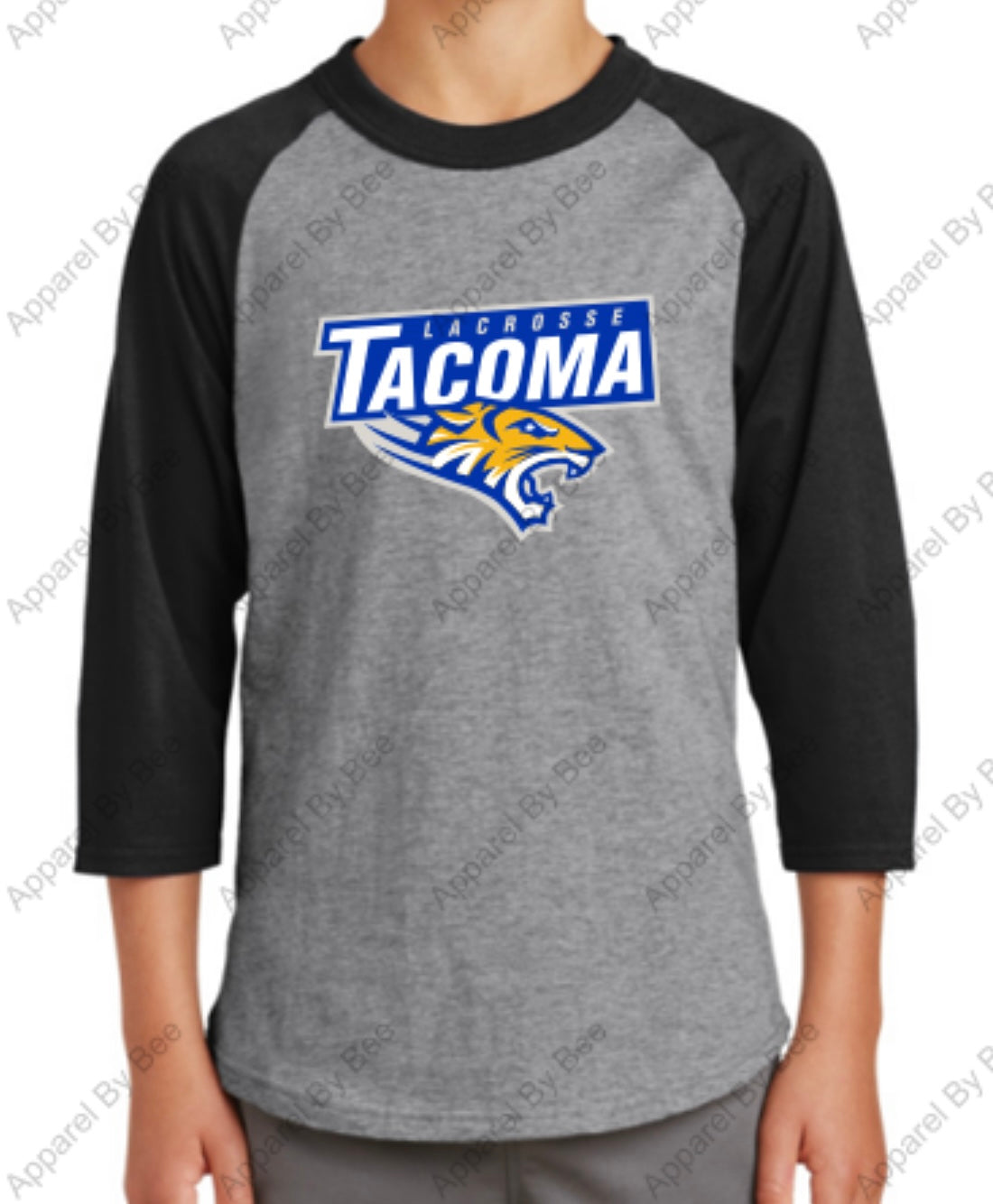 Tacoma Tigers Lacrosse Adult and Youth 3/4 Sleeve Sport-Tek Tee