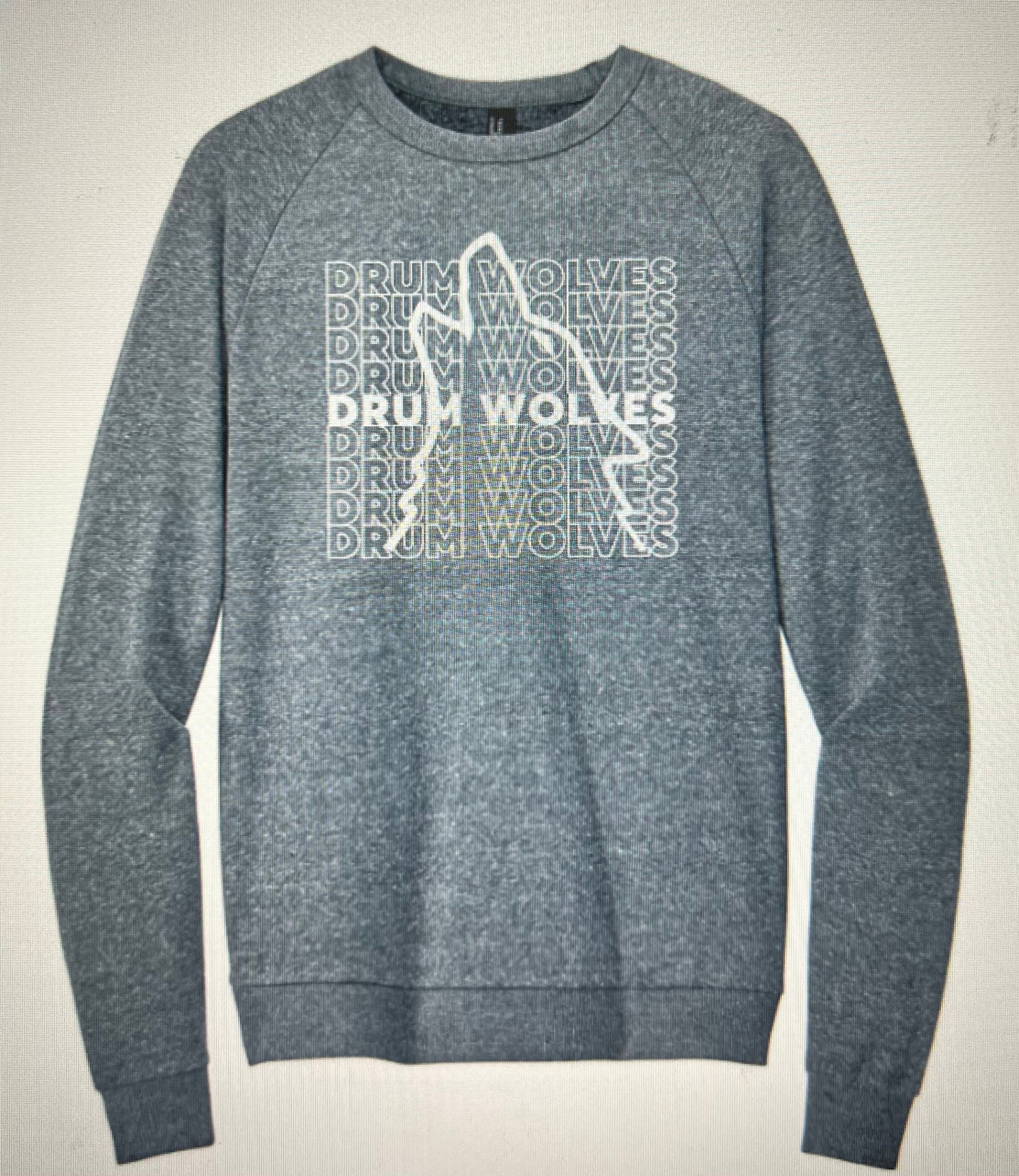 Drum NEW  WOLVES LOGO Perfect Crewneck