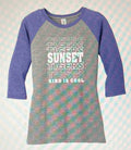 NEW Sunset Kind Is Cool Women's 3/4 Sleeve T